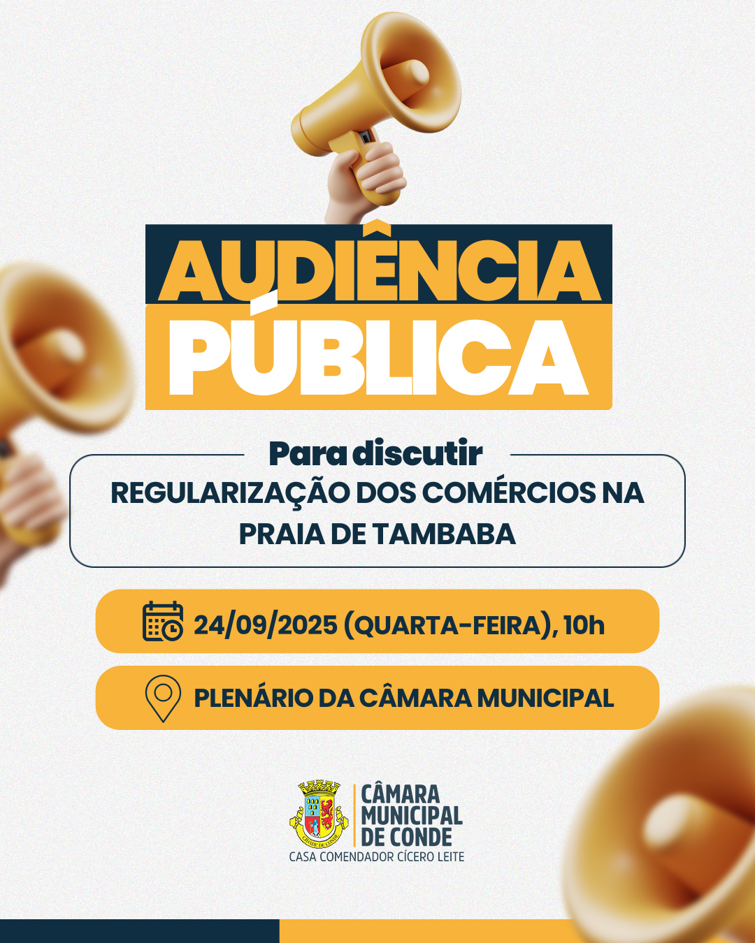 Câmara de Conde realizará audiência pública sobre regularização dos comércios de Tambaba