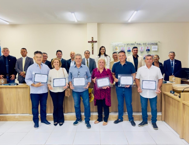 Autoridades que marcaram a gestão de Conde recebem Título de Cidadão