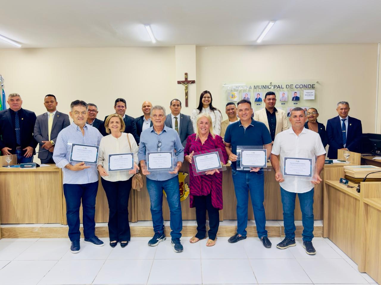 Autoridades que marcaram a gestão de Conde recebem Título de Cidadão
