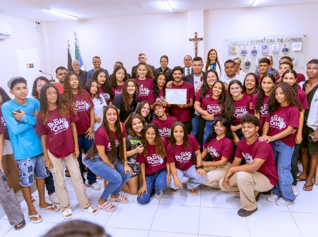 Câmara de Conde entrega voto de aplausos ao elenco da Paixão de Cristo