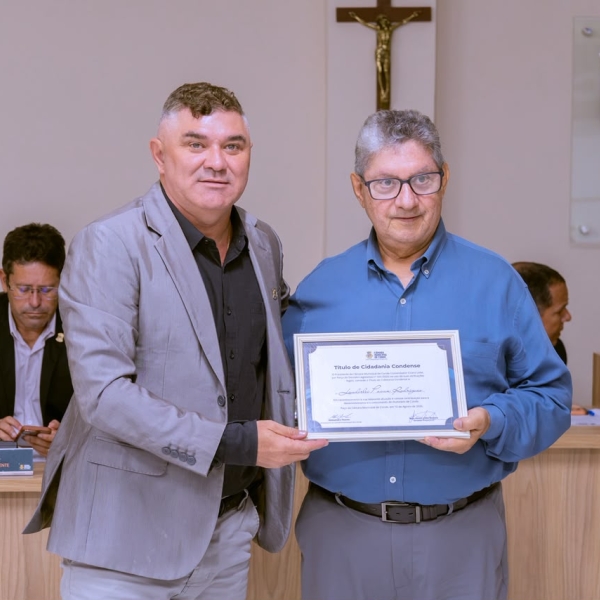 Título de Cidadão Condense é aprovado e entregue durante Sessão na Câmara